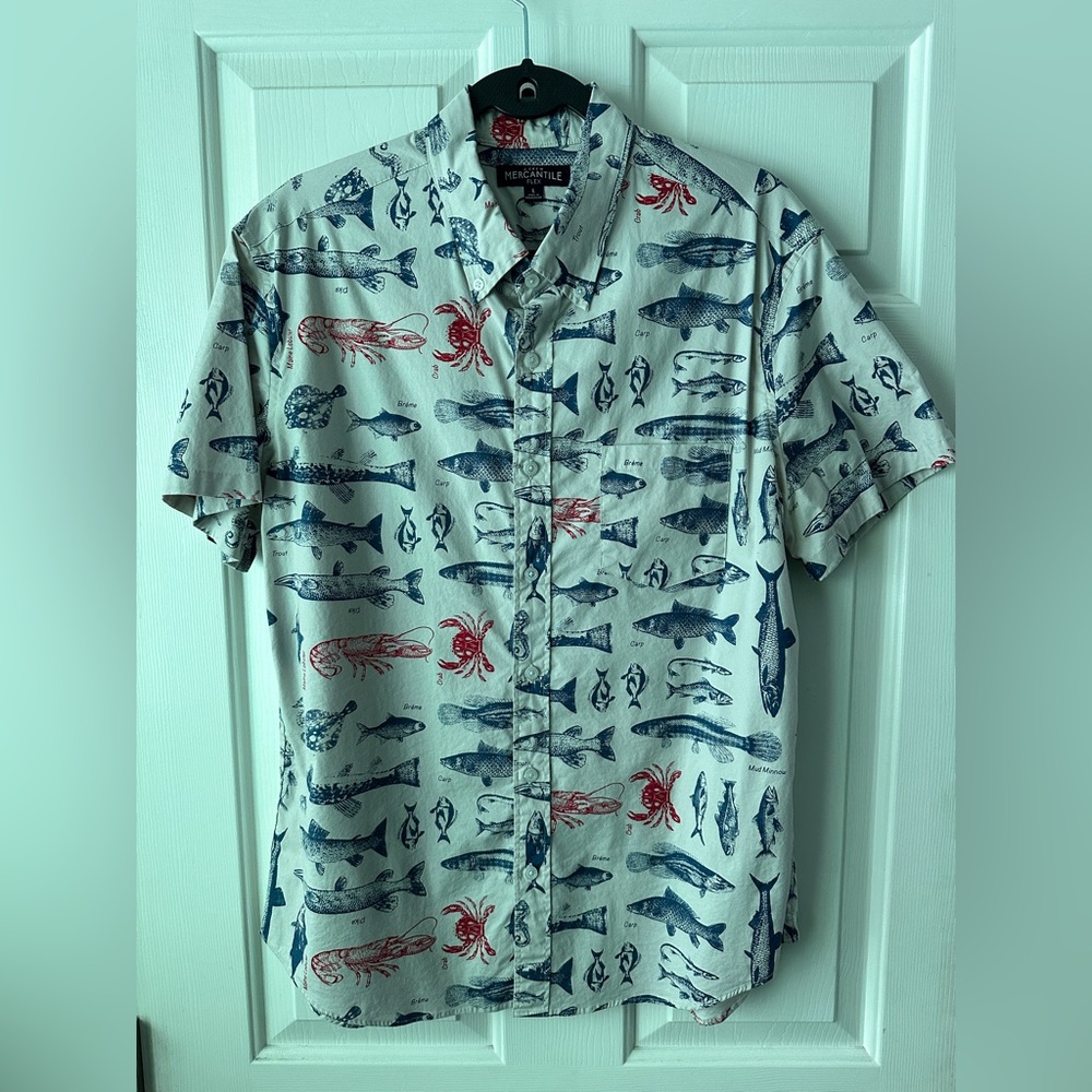 J. Crew Merchantile flex - Printed Short-Sleeve Shirt - Large